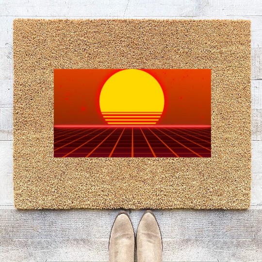 Sci-fi Retro style 80s 90s Futuristic Coir Doormats