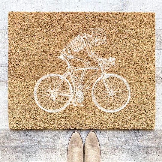 Cycling Cyclist Skeleton Coir Doormats