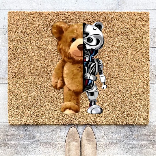 Teddy bear X Robot Coir Doormats
