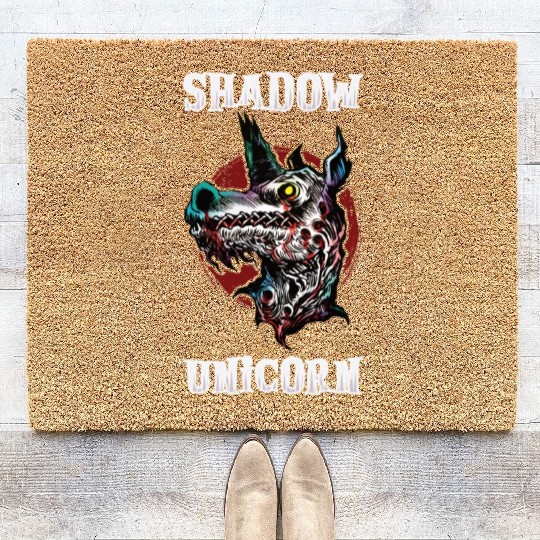 Dark Unicorn Horror Unicorn Midnight Unicorn Dark Coir Doormats