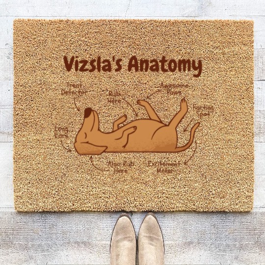 Vizsla dog animal funny anatomy Coir Doormats
