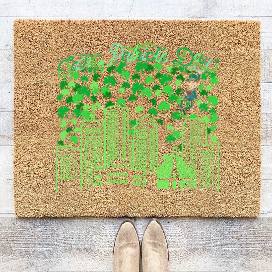 Saint Patrick's Day Boston Massachusetts Coir Doormats