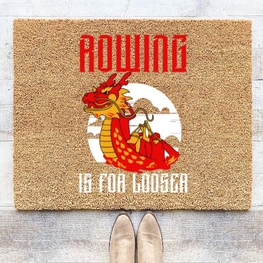 Funny Dragon Boat Racing Paddle Coir Doormats