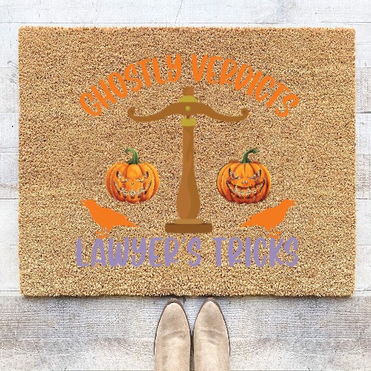 Ghostly Verdicts Lawyer's Tricks Lawyer Halloween Coir Doormats