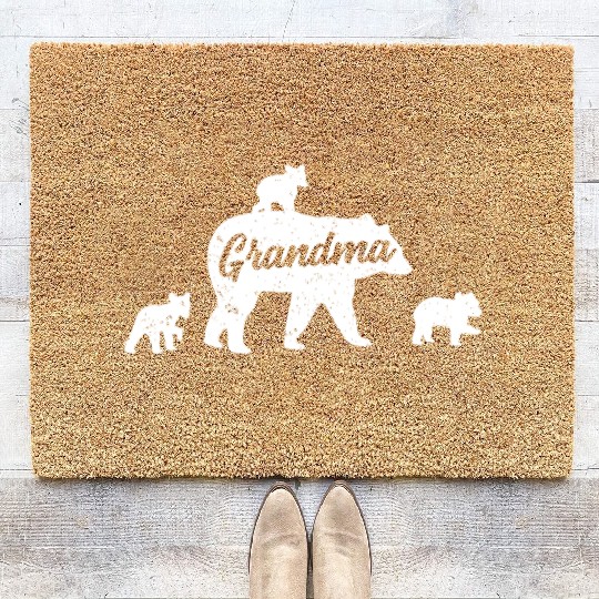 Vintage Grandma Bear 3 Cubs Mother's Day Coir Doormats