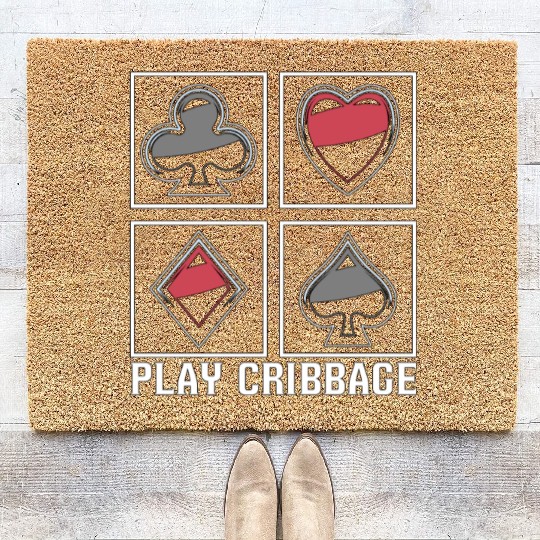 Play Cribbage Playing Cards Loves Crib Board Game Coir Doormats