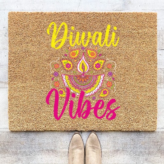 Happy Diwali Diwali Festival Indian Hindu Hinduism Coir Doormats