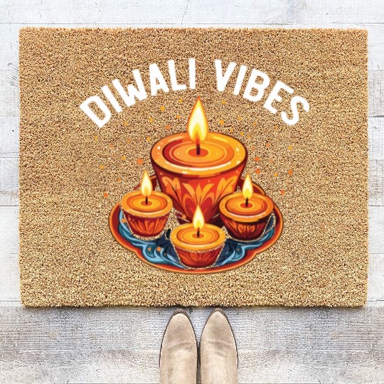 Happy Diwali Diwali Festival Indian Hindu Hinduism Coir Doormats