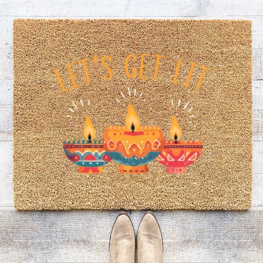 Happy Diwali Diwali Festival Indian Hindu Hinduism Coir Doormats