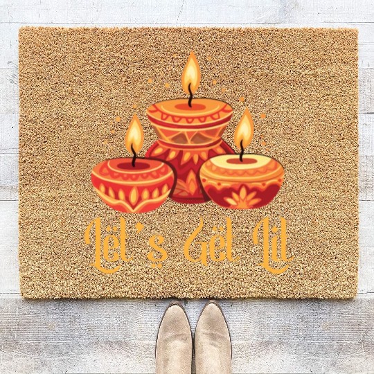Happy Diwali Diwali Festival Indian Hindu Hinduism Coir Doormats