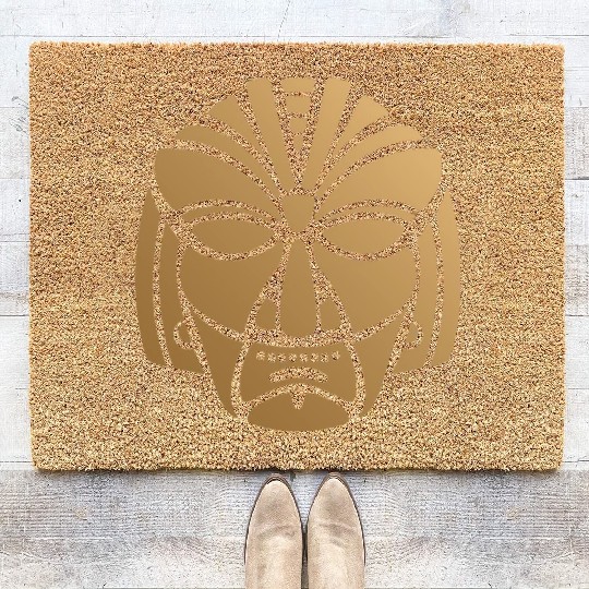 Aztec & Mayan: Sleek Mask Business Logo Coir Doormats