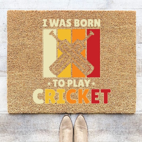 I Was Born To Play Cricket Coir Doormats