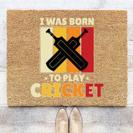 I Was Born To Play Cricket Coir Doormats