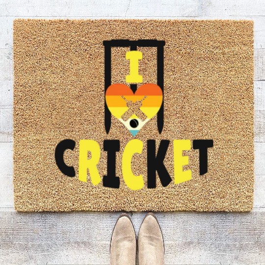 I Love Cricket Coir Doormats