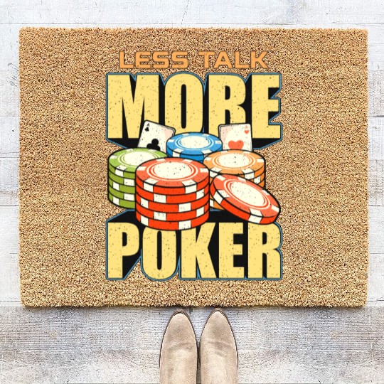 Poker Dice Less Talk More Poker Gambler Poker Game Coir Doormats