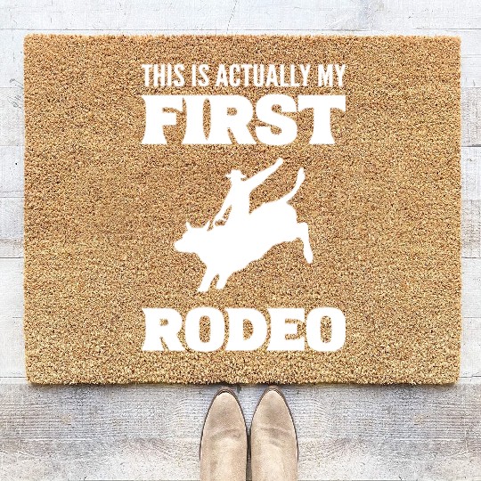 My First Rodeo Horse Wrangler Gift Coir Doormats