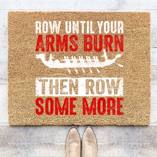 Funny Dragon Boat Racing Paddle Coir Doormats