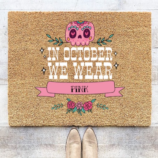 In October we Wear Pink Coir Doormats