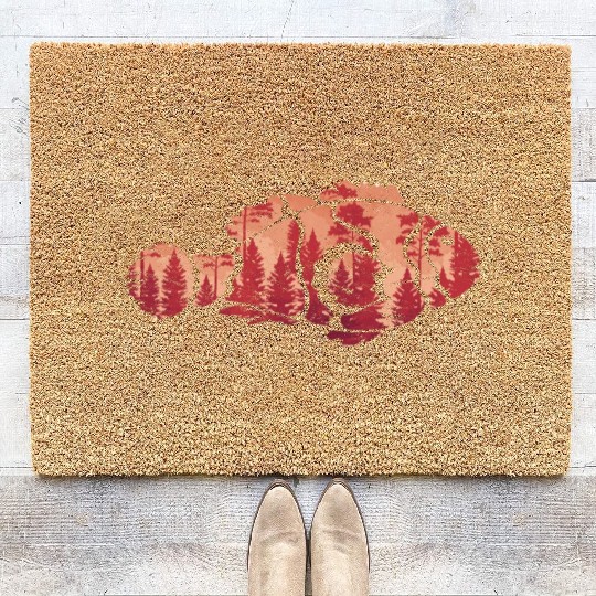 Forest nature lover fishing animal gift fish Coir Doormats