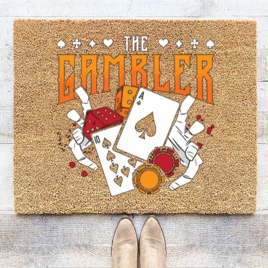 Poker Dice The Gambler Loves Card Game Draw Poker Coir Doormats