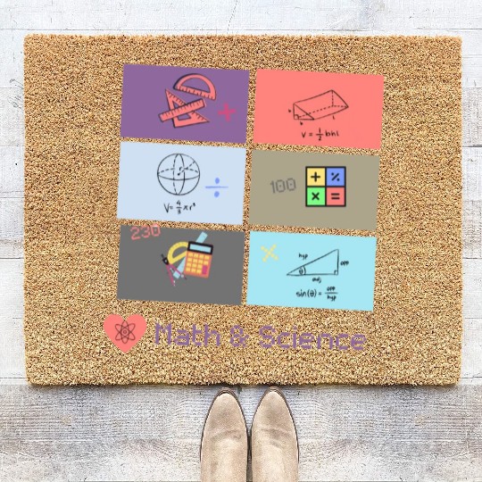 I love math and science Coir Doormats