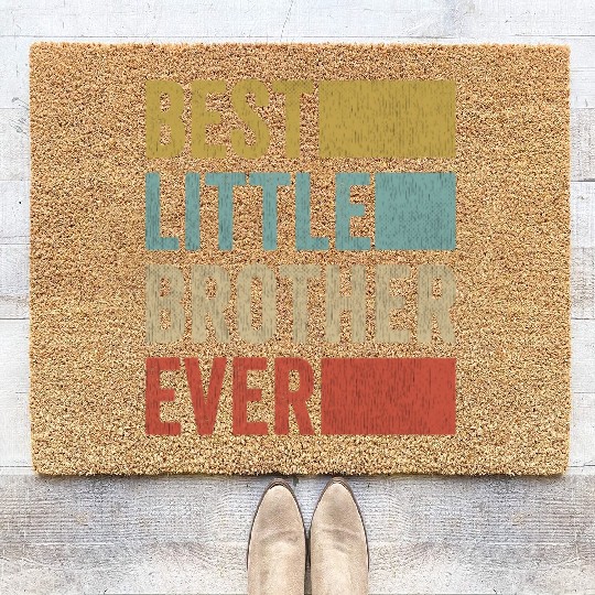 Vintage Best Little Brother Ever Coir Doormats Retro Little