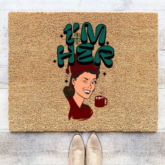 Im Her! Christmas/ Mrs. Claus design Coir Doormats