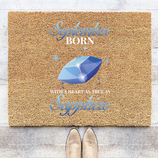Birthstone September Sapphire Coir Doormats