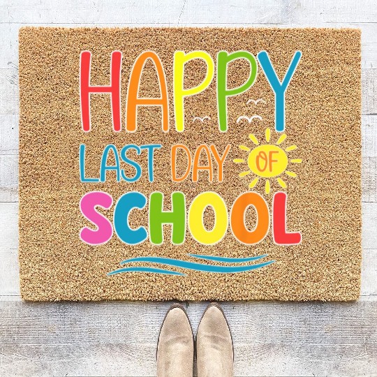 Happy Last Day Of School Teacher Student Coir Doormats