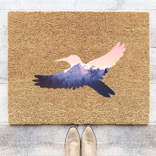 Hummingbird Bird Mountains Fly Nature Paradise Coir Doormats