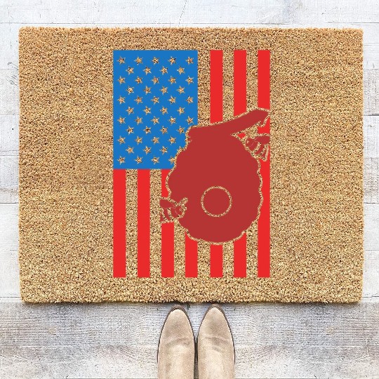 Beekeeping US Flag Coir Doormats