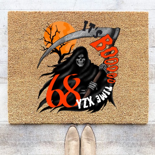 Grim reaper, creepy halloween Coir Doormats