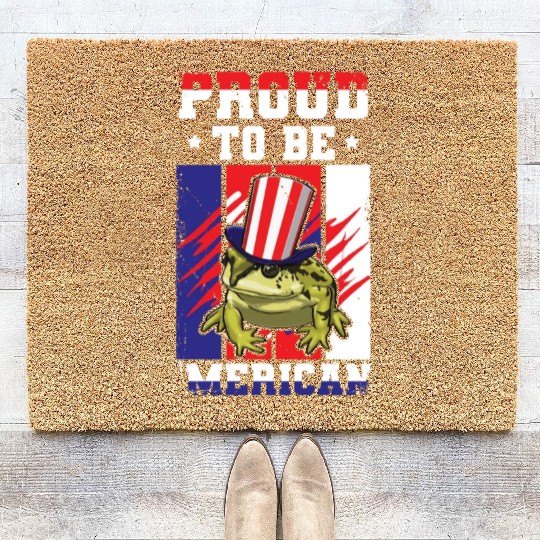 Proud To Be Merica Frog Coir Doormats