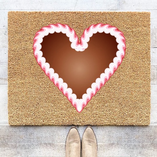 Gingerbread heart folk festival with icing Coir Doormats