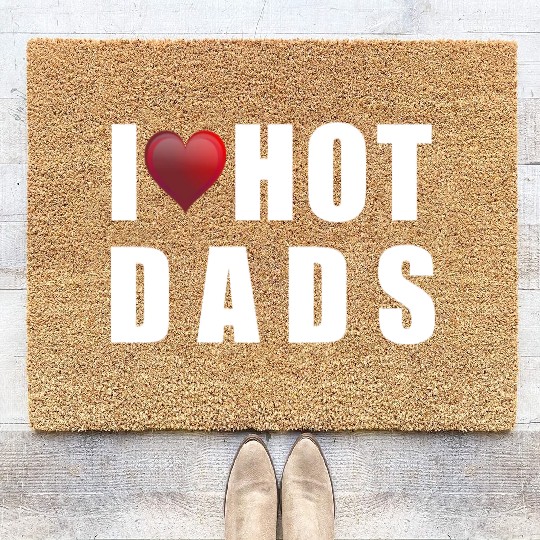 i love hot dads Coir Doormats