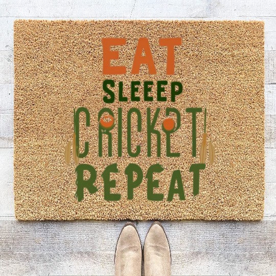 Eat Sleep Cricket Repeat: The Cricket Lover's Coir Doormats