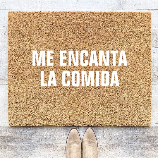 Me Encanta La Comida I Love Food In Spanish Coir Doormats