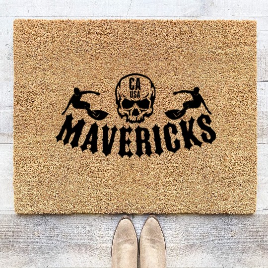 Mavericks Beach Northern California Usa Coir Doormats