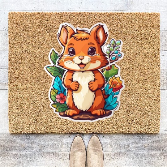 Squirrel Kawaii Coir Doormats