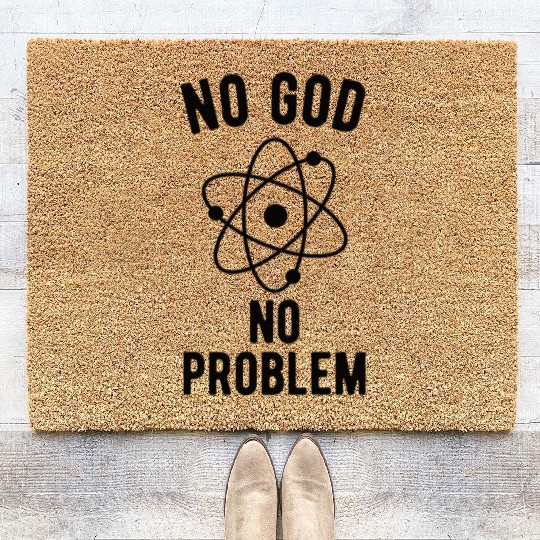 Atheist Atheism Anti Religion Securalism God Sucks Coir Doormats