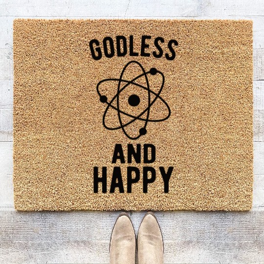 Atheist Atheism Anti Religion Securalism God Sucks Coir Doormats