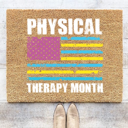 USA Flag PT PTA Physical Therapy Gift Physical Coir Doormats