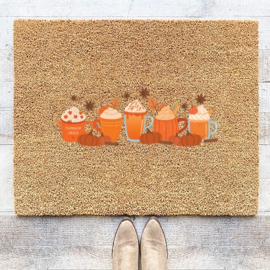 Tis The Season Pumpkin Spice Fall Autumn Season Coir Doormats