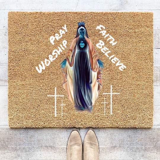 Virgin Mary mother of our lord Coir Doormats