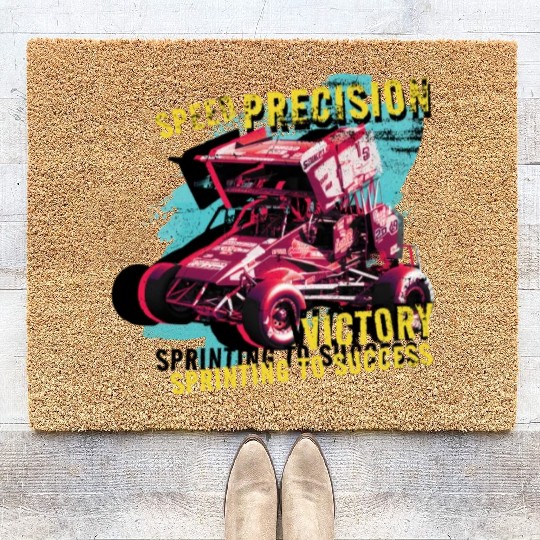Sprint Car Mom Dirt Track Racing Racing Race Day Coir Doormats