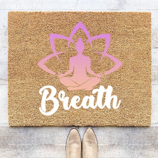 Breath Yoga Meditation Coir Doormats