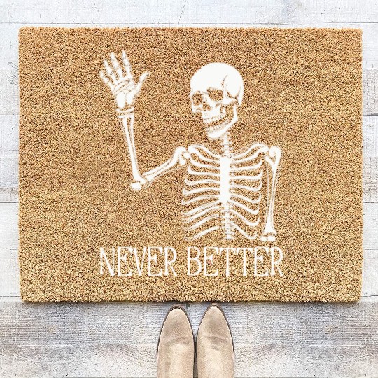 Funny Halloween Skull Coir Doormats | Sarcastic Dead Inside