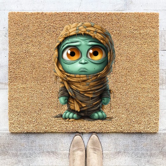 Halloween Spooky Cartoon Mummy Coir Doormats