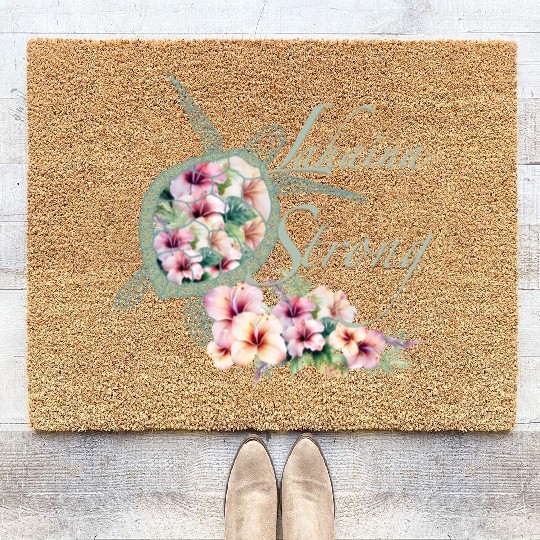 Lahaina Strong: Hibiscus and Sea Turtle Coir Doormats