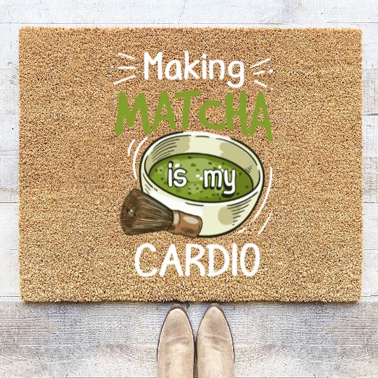 Green Tea Lover Japanese Matcha Latte Drink Matcha Coir Doormats